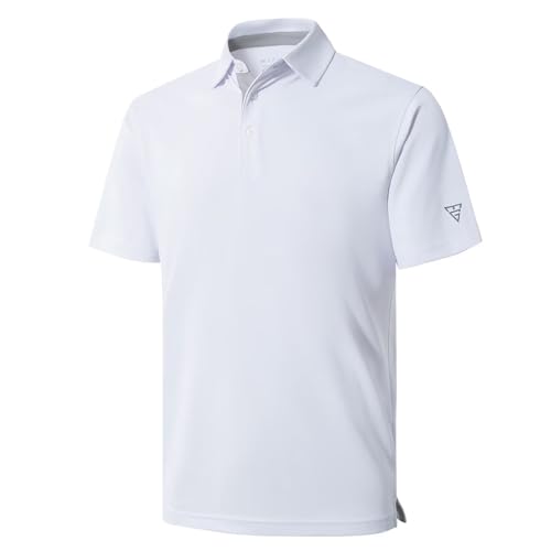 Mens Golf Shirt Short and Long Sleeve Moisture Wicking Dry Fit Performance Solid Casual Pique Golf Polo Shirts for Men