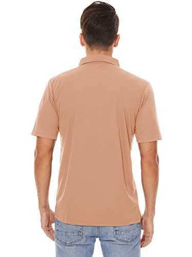 Men's Polo Shirts 3 Buttons Casual Work T Shirts Quick Dry Short Sleeve Golf Shirt Pique Jersey Outdoor Performance