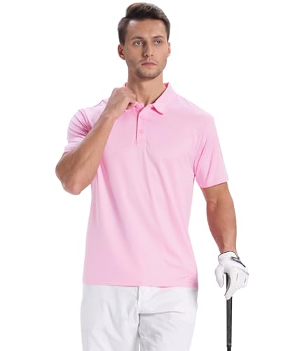 3 Pack Mens Polo Shirts Short Sleeve Golf Polo Moisture Wicking Performance Collared Casual Tennis Athletic T-Shirt