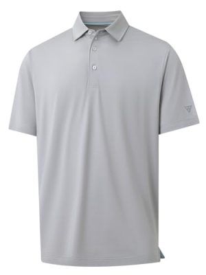 Mens Golf Shirts Moisture Wicking Dry Fit Business Casual Stretch Jacquard Short Sleeve Golf Polo Shirts for Men