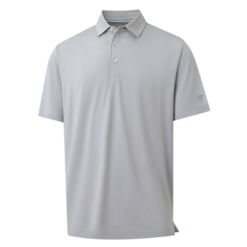 Mens Golf Shirts Moisture Wicking Dry Fit Business Casual Stretch Jacquard Short Sleeve Golf Polo Shirts for Men