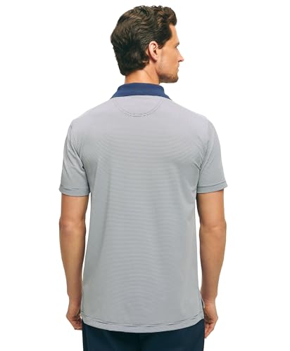 Men's Performance Stretch Short Sleeve Mini Stripe Golf Polo Shirt