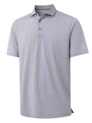 Short and Long Sleeve Polo Shirts for Men Dry Fit Performance Moisture Wicking Sport Pin Striped Mens Golf Shirts