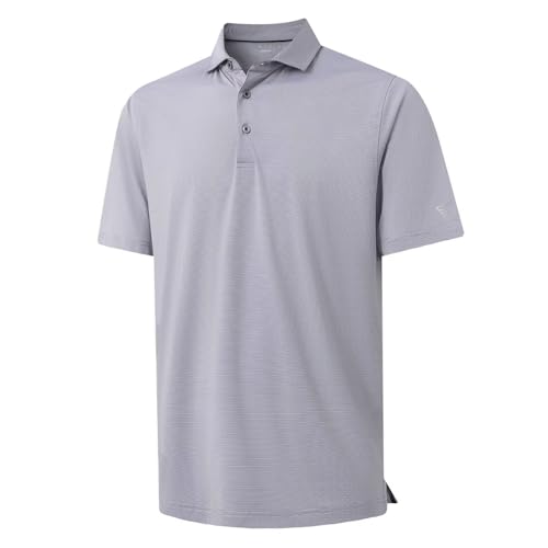 Short and Long Sleeve Polo Shirts for Men Dry Fit Performance Moisture Wicking Sport Pin Striped Mens Golf Shirts