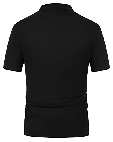 Men's Contrast 70s Vintage Polo Shirts Short Sleeve Knitwear