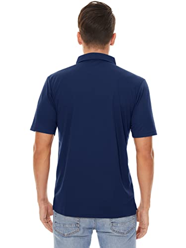 Men's Polo Shirts 3 Buttons Casual Work T Shirts Quick Dry Short Sleeve Golf Shirt Pique Jersey Outdoor Performance