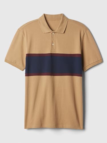 Men's Striped Stretch Pique Polo Shirt