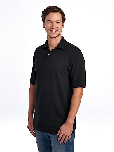 Men's Short Sleeve Polo Shirts, Cotton Blend, Two Button Closure, Regular Fit, Sizes S-5x