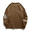Oversized Crewneck Sweatshirts for Men Vintage Graphic Pullover Loose Fit Streetwear Long Sleeve Top
