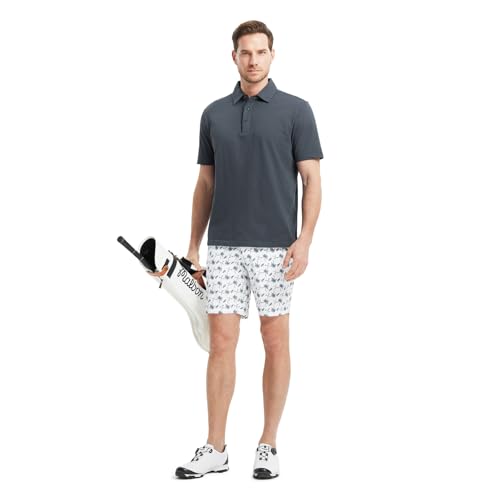 Golf Shirts for Men Pique Solid Performance Moisture Wicking Lightweight Collared Mens Polo Shirts Short Sleeve
