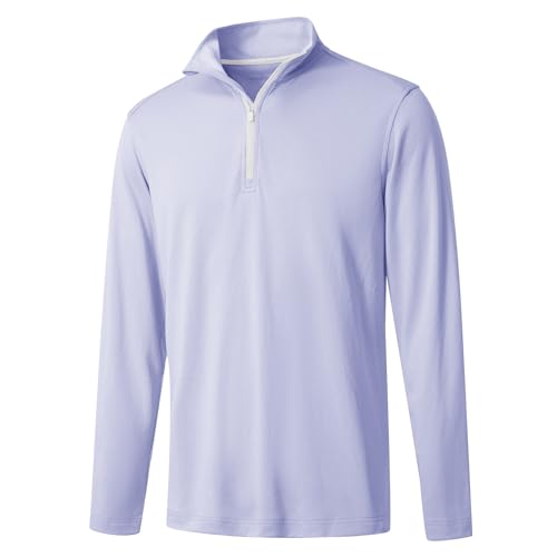 Quarter Zip Golf Pullover Men Dry Fit Long Sleeve Performance Wicking Mock Neck 1/4 Zip Pullover Mens Sweatshirt