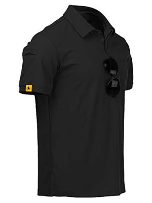 Mens Polo Shirts Performance Short Sleeve Tactical Shirts Athletic Golf Shirt for Men Daily Casual Collared T-Shirt