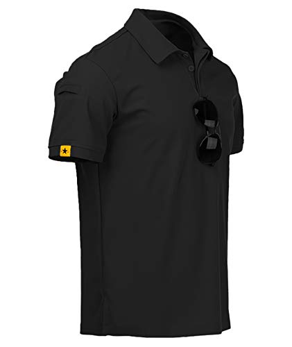 Mens Polo Shirts Performance Short Sleeve Tactical Shirts Athletic Golf Shirt for Men Daily Casual Collared T-Shirt