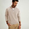 Mens Quarter Zip Pullover Sweater Turtleneck Raglan Long Sleeve Sweaters