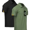 Mens 2 Pack Polo Shirts Short Sleeve Performance Sports Golf Shirt for Men Tactical Shirt
