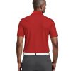 Men's Airflux Solid Mesh Short Sleeve Golf Polo Shirt with Rib Collar