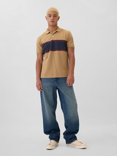 Men's Striped Stretch Pique Polo Shirt