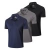 Men’s 1/3 Pack Polo Shirt Moisture Wicking Dry Fit Performance Athletic Short Sleeve Golf Shirt