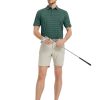 Polo Shirts for Men Dry Fit Performance Heather Stripe Golf Polo Moisture Wicking Lightweight Breathable Golf Shirts