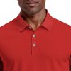Men's Airflux Solid Mesh Short Sleeve Golf Polo Shirt with Rib Collar