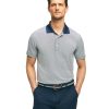 Men's Performance Stretch Short Sleeve Mini Stripe Golf Polo Shirt