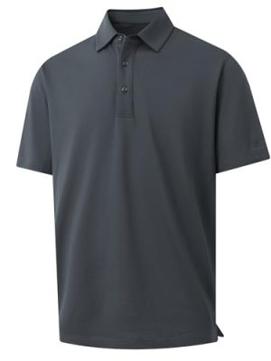 Golf Shirts for Men Pique Solid Performance Moisture Wicking Lightweight Collared Mens Polo Shirts Short Sleeve