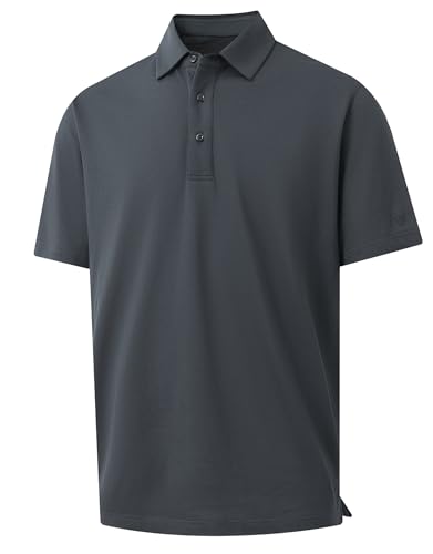 Golf Shirts for Men Pique Solid Performance Moisture Wicking Lightweight Collared Mens Polo Shirts Short Sleeve