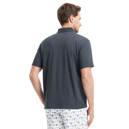 Golf Shirts for Men Pique Solid Performance Moisture Wicking Lightweight Collared Mens Polo Shirts Short Sleeve