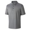 Mens Golf Polo Shirt Moisture Wicking Dry Fit Performance Athletic Short Sleeve Striped Golf Shirts for Men