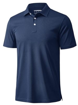 Men's Polo Shirts 3 Buttons Casual Work T Shirts Quick Dry Short Sleeve Golf Shirt Pique Jersey Outdoor Performance