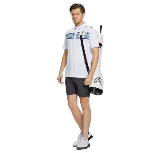 Golf Shirts for Men Dry Fit Moisture Wicking Performance Lightweight Print Pattern Short Sleeve Mens Polo Shirts