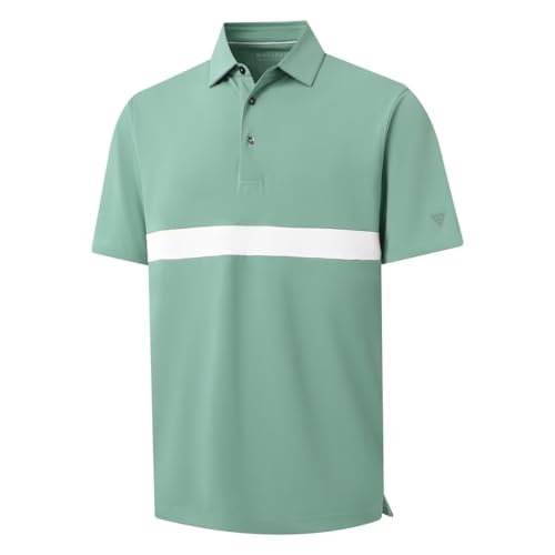 Golf Shirts for Men Short Sleeve Performance Dry Fit Lightweight Moisture Wicking Pique Casual Men's Polo Shirts
