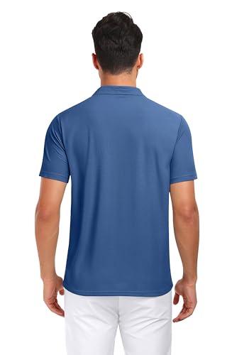 Mens Polo Shirts Short Sleeve Golf Shirts Moisture Wicking Athletic Casual Polo Shirts