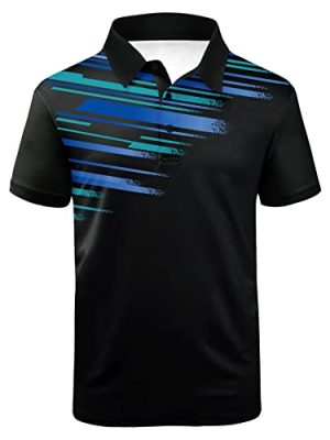 Mens Polo Shirts Short Sleeve Moisture Wicking Golf Tennis Polo Casual Shirts