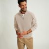 Mens Quarter Zip Pullover Sweater Turtleneck Raglan Long Sleeve Sweaters