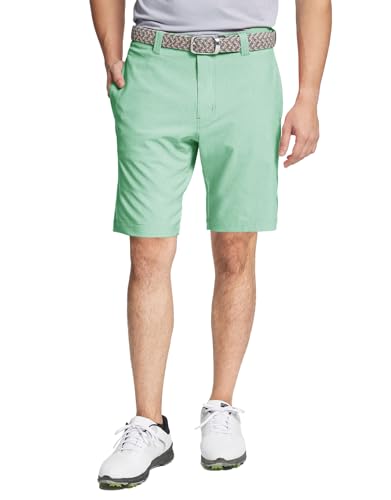Golf Shorts Casual Quick Dry Lightweight Soft Flat Front Sports Business Pocket 9 inch Inseam Polo Shorts for Men Mint Green