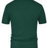 Mens Polo Shirts Vintage Stripes Knit Short Sleeve Slim Fit Summer Pullover Shirts with Pocket Dark Green Medium