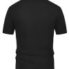 Mens Polo Shirts Vintage Striped Button Down Knitted Golf Shirts