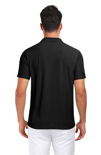 Mens Polo Shirts Short Sleeve Golf Shirts Moisture Wicking Athletic Casual Polo Shirts