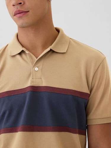 Men's Striped Stretch Pique Polo Shirt