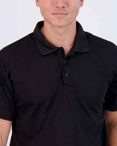 3 Pack: Men's Quick-Dry Short Sleeve Athletic Performance Polo Shirt (Available in Big & Tall)