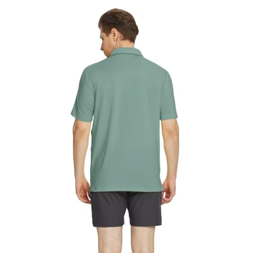 Golf Polo Shirts for Men Short Sleeve Dry Fit Solid Moisture Wicking Casual Performance Collared Mens Polo Shirts