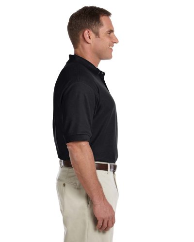 Men's Pima Piqué Short-Sleeve Polo L BLACK