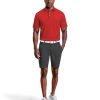 Men's Airflux Solid Mesh Short Sleeve Golf Polo Shirt with Rib Collar