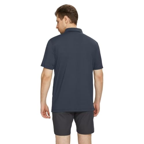 Golf Polo Shirts for Men Short Sleeve Dry Fit Solid Moisture Wicking Casual Performance Collared Mens Polo Shirts
