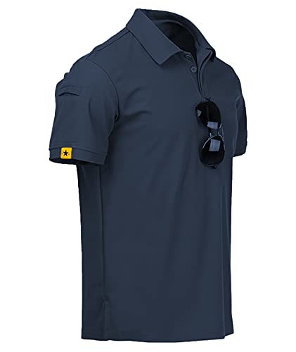 Mens Polo Shirt Short Sleeve Sports Tactical T-Shirt Athletic Golf Polos Daily Casual Stylish Collared Shirts for Men