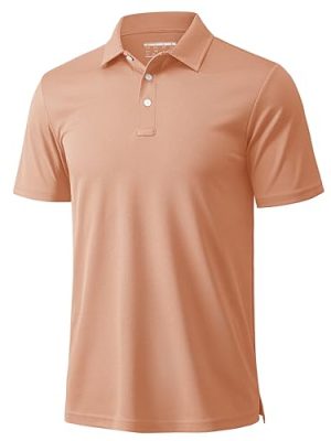 Men's Polo Shirts 3 Buttons Casual Work T Shirts Quick Dry Short Sleeve Golf Shirt Pique Jersey Outdoor Performance