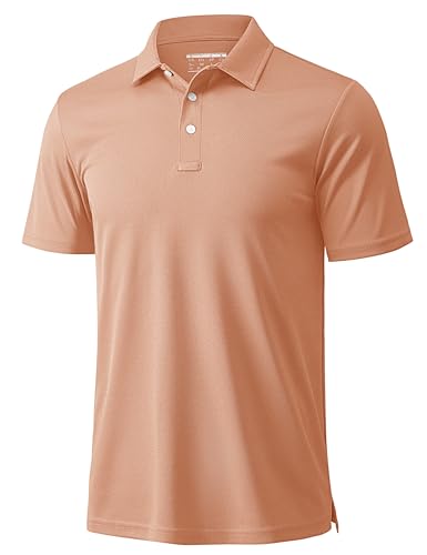 Men's Polo Shirts 3 Buttons Casual Work T Shirts Quick Dry Short Sleeve Golf Shirt Pique Jersey Outdoor Performance