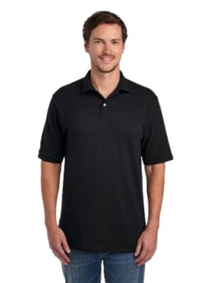 Men's Short Sleeve Polo Shirts, Cotton Blend, Two Button Closure, Regular Fit, Sizes S-5x