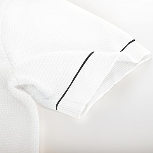 Mens Polo Shirts Short Sleeve Textured Knit Polo Shirts